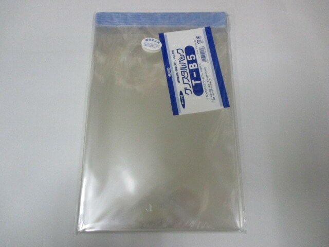 テープ付】 OPP クリスタルパック T-B5 0.03×195×270+40mm【100枚