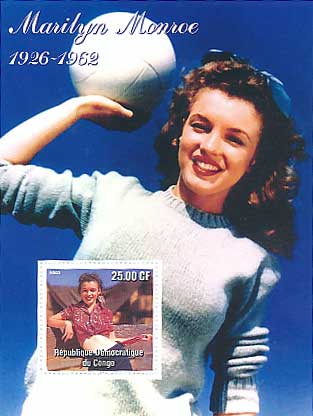 3187 外国切手 コンゴ 20世紀のアイコン 俳優有名人 マリリンモンロー