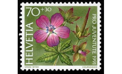 1999年 プロ・ユベントゥテ 森の花々 切手4種セット スイス発行 | 切手