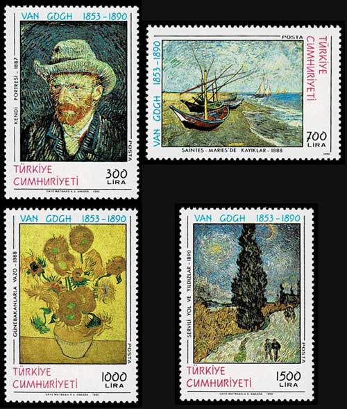 ゴッホ絵画 切手4種セット トルコ共和国発行 | 切手,西アジア | 趣味の