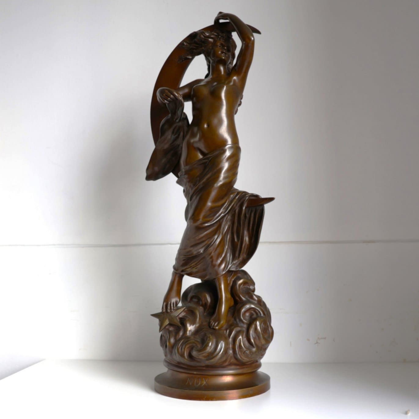 SIBYLLE アンティークブロンズ像 約35cm 置物 SIBYLLE アンティーク