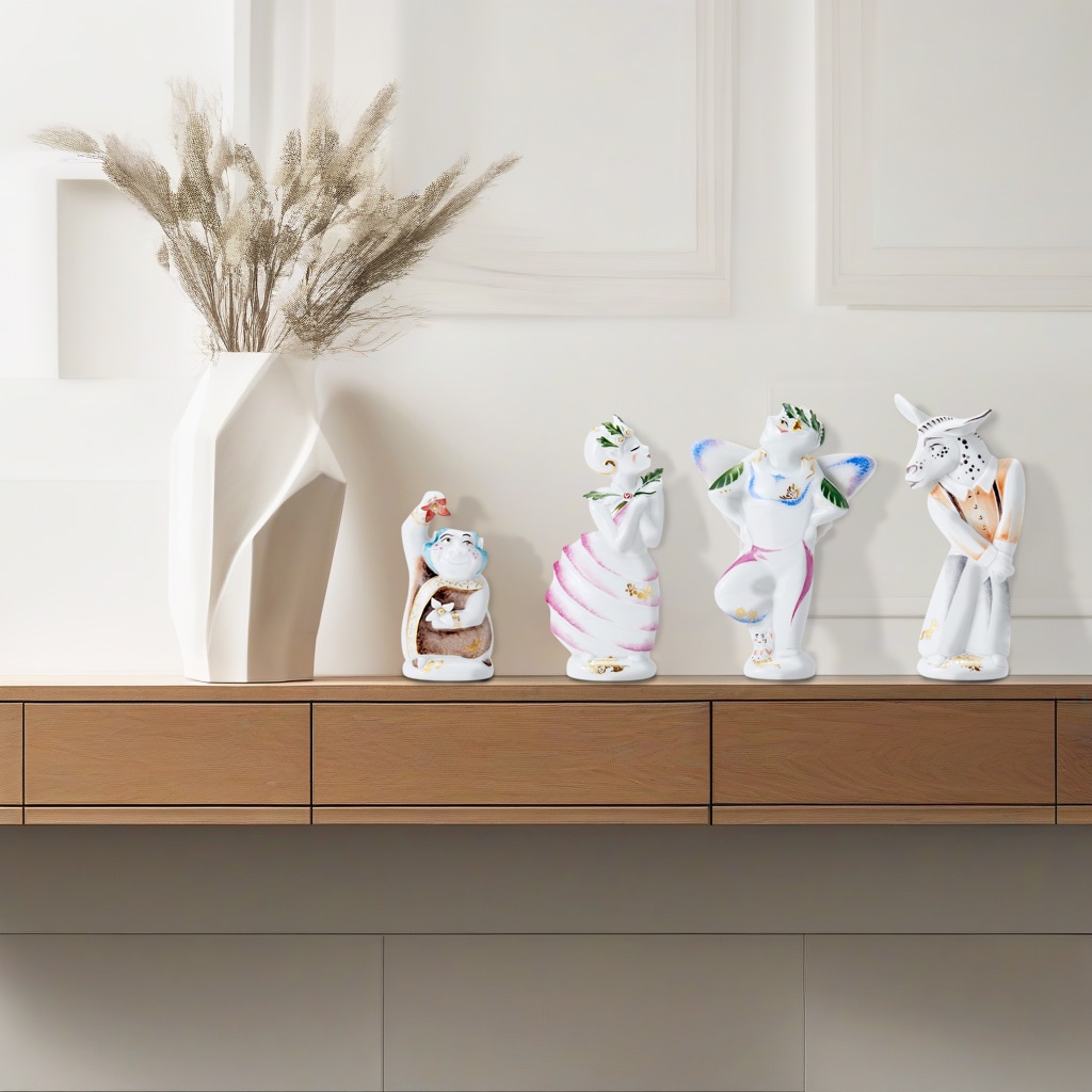 マイセン 人形「サマーナイト」4体セット（パック、ティターニア