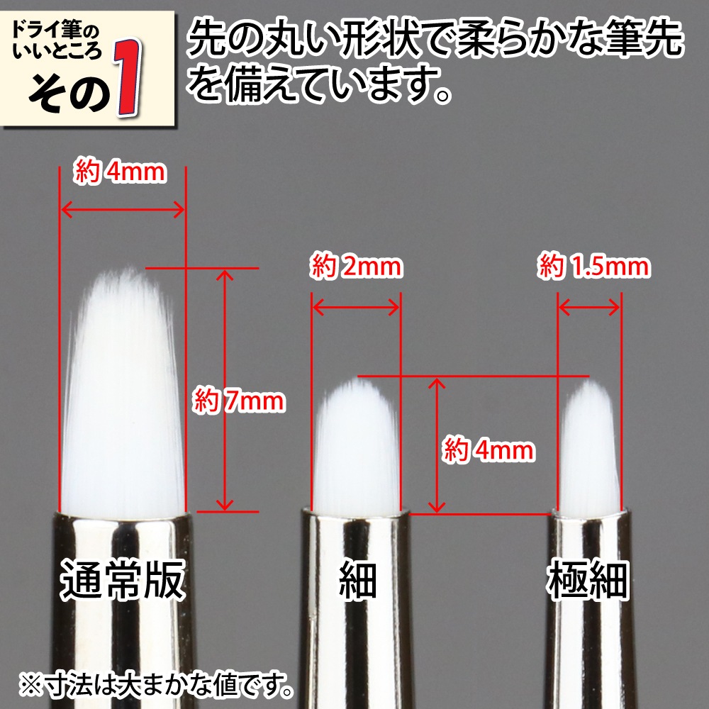 メーカー直販】神ふで ドライ筆3点セット(専用キャップ付) 直販限定