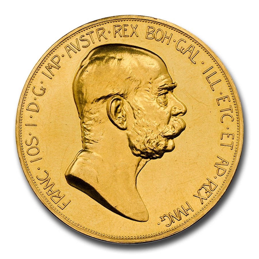 1908年 オーストリア フランツ ヨーゼフ1世 治世60周年記念 100コロナ