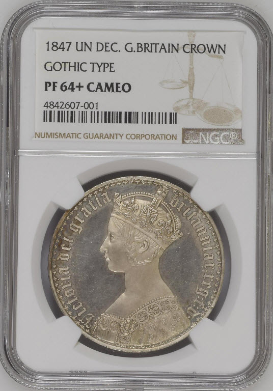 グレートブリテン ヴィクトリア ゴシック クラウン1847UN DECIMO NGC