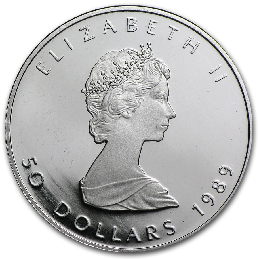 1989 プラチナメイプルリーフ 50ドル 1オンス | 地金型プラチナ