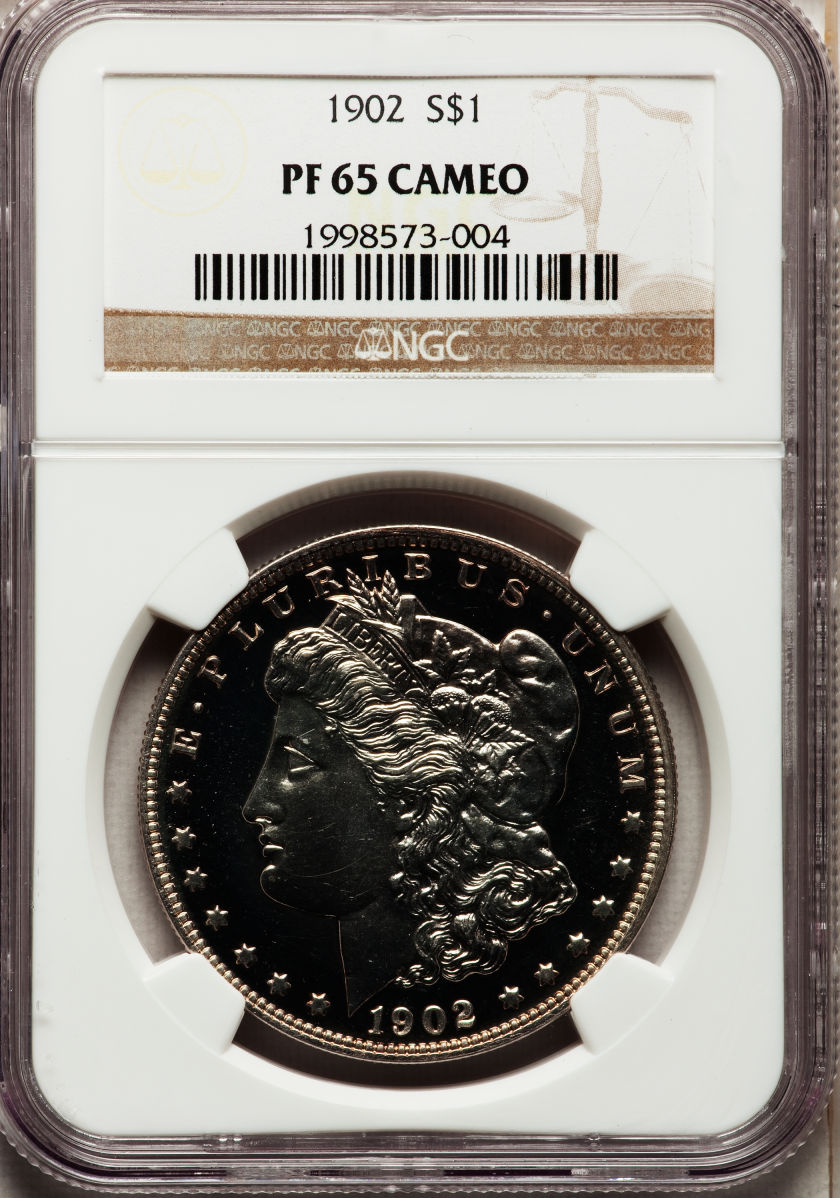 アンティークコイン アメリカ 1ドル モルガン銀貨1902 ＄1 NGC Proof65