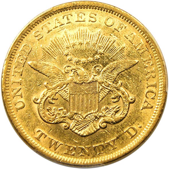 アンティークコイン アメリカ 20ドル金貨リバティヘッド 1852 ＄20