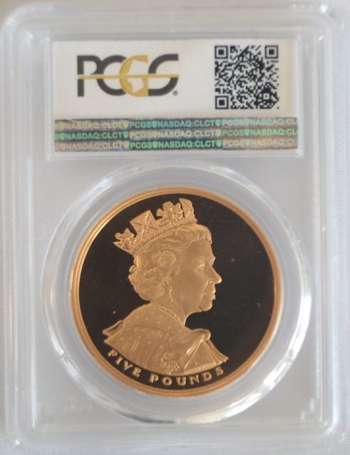 動画あり】2002 エリザベス女王ジュビリーヘッド5ポンド金貨Golden