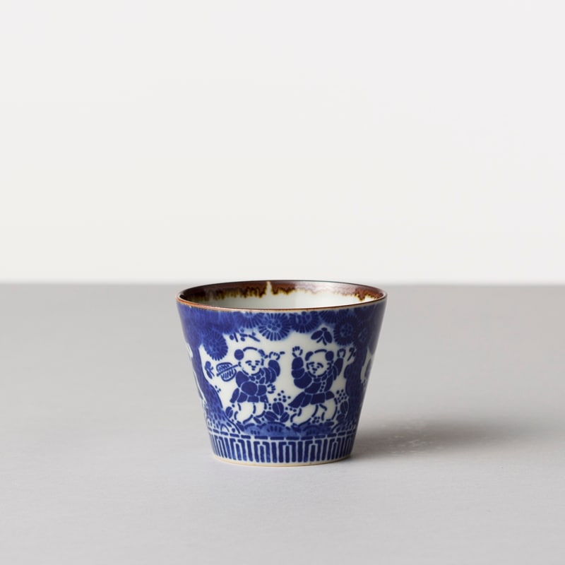 時代物 大明年製 蕎麦猪口 染付 金彩色絵 5客揃 時代物 大明年製 蕎麦