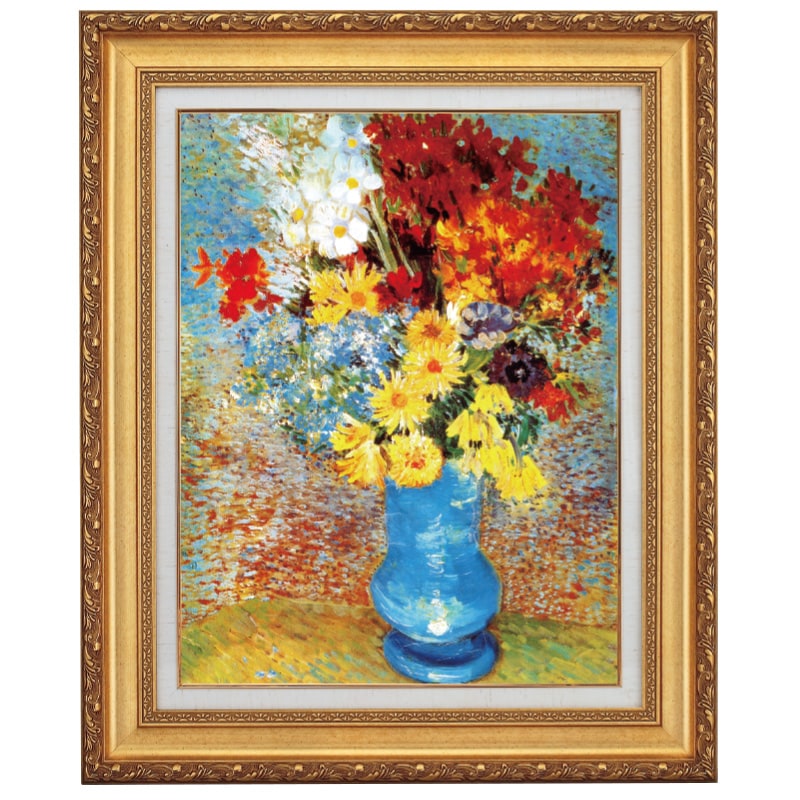 ゴッホ 『青い花瓶の花』 10号 額装 立体複製名画 【ポイント5％還元