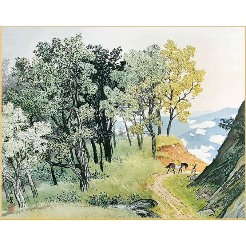 川合玉堂『山雨一過』夏 掛軸 : アートの友社 川合玉堂『山雨一過』夏