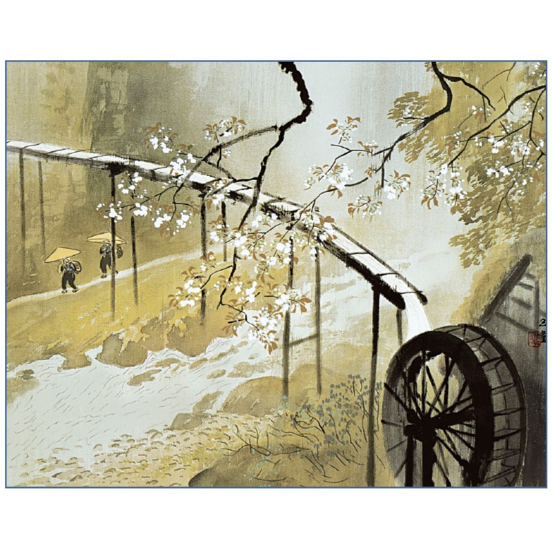 川合玉堂『暮春の雨』掛軸【ポイント5％還元中】 : アートの友社 川合