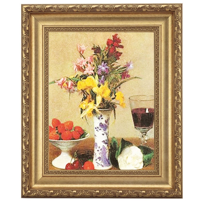 ファンタン・ラトゥール 『花と果実』 10号 額装 立体複製名画