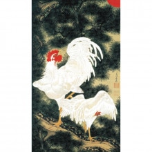 伊藤若冲 動植綵絵 雪中鴛鴦図 高級仕様 額 美術品 インテリア 作品