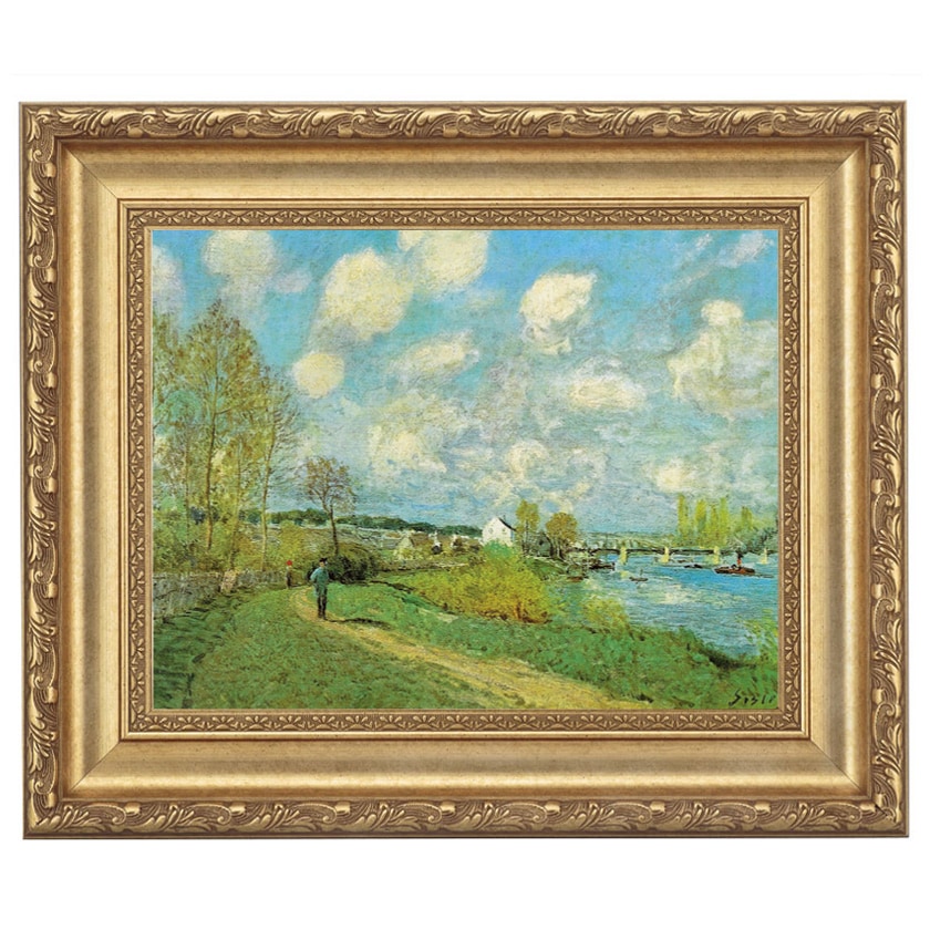 シスレー 「川のある風景」 4号 立体複製名画 【5％ポイント還元中