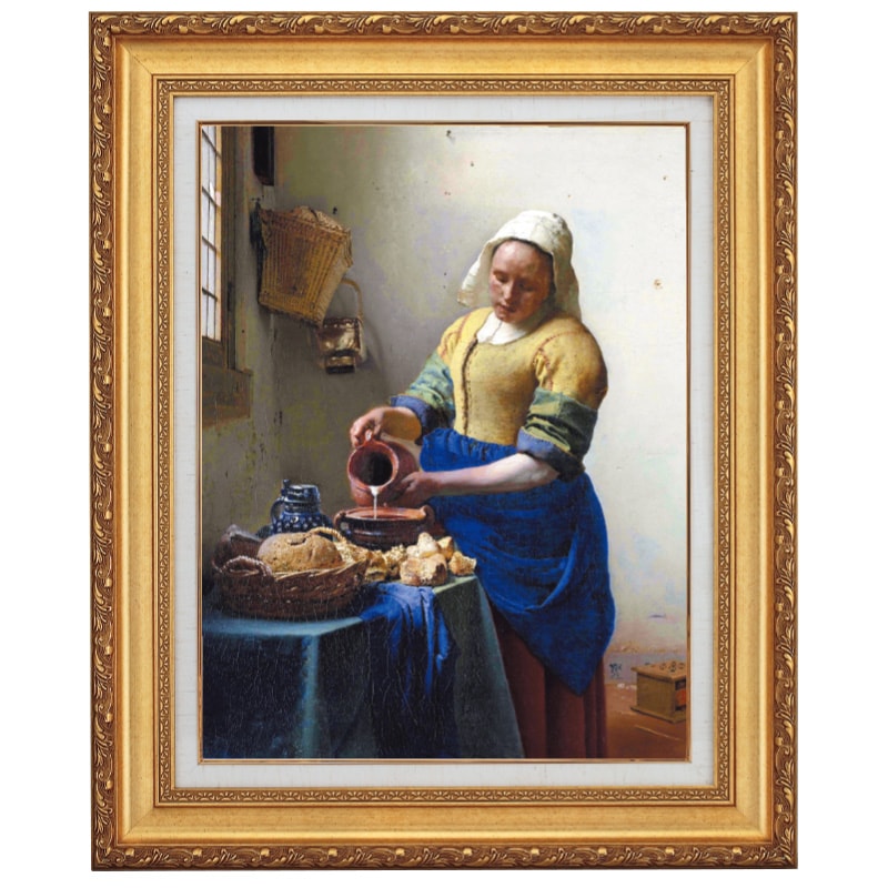 フェルメール 「牛乳を注ぐ女」 10号 立体複製名画 【5％ポイント還元