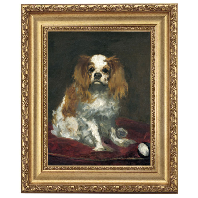 マネ 「キング・チャールズ・スパニエル」 4号 立体複製名画 【5