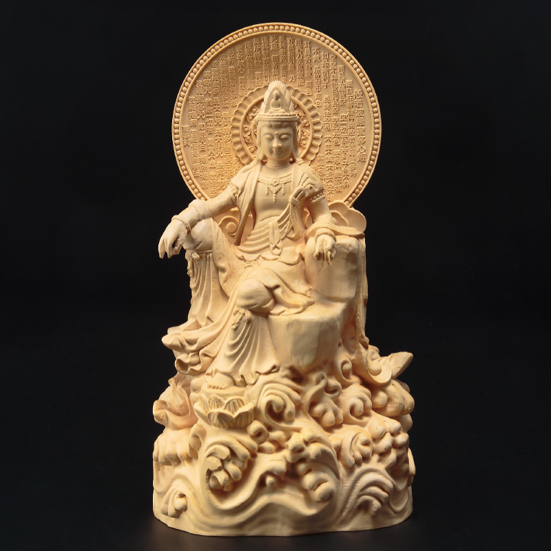 黄楊彫刻 『自在観音』 孫顕秋 【ポイント5％還元中】 : アートの友社
