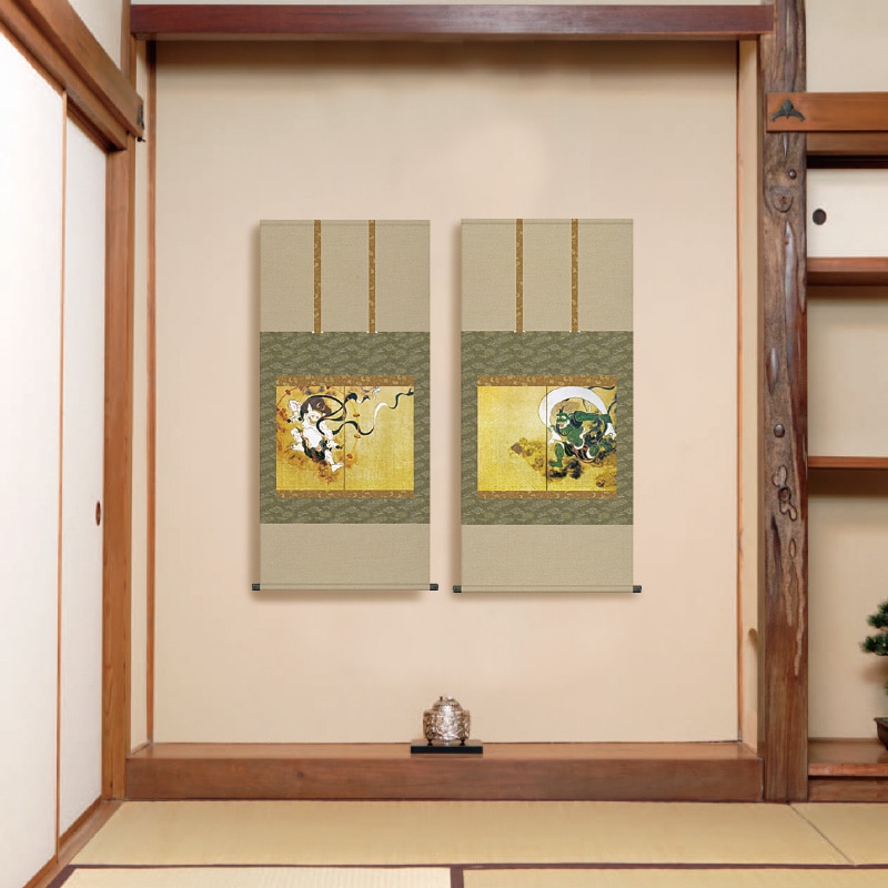 俵屋宗達『風神雷神図』高級掛軸2点組【ポイント5％還元中】 : アート