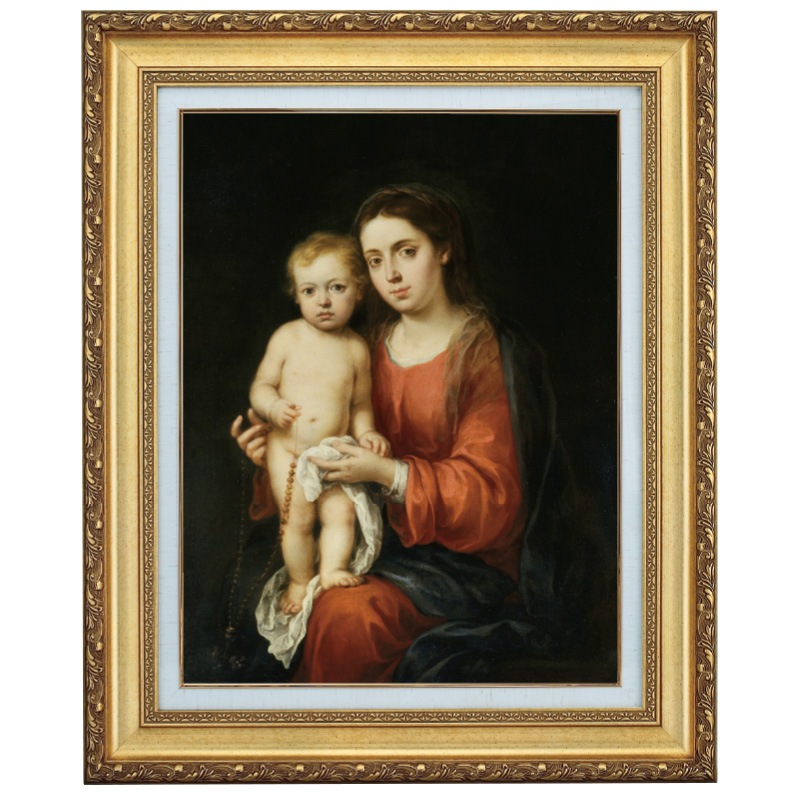 ムリーリョ 「ロザリオの聖母子」 10号 立体複製名画 【5％ポイント