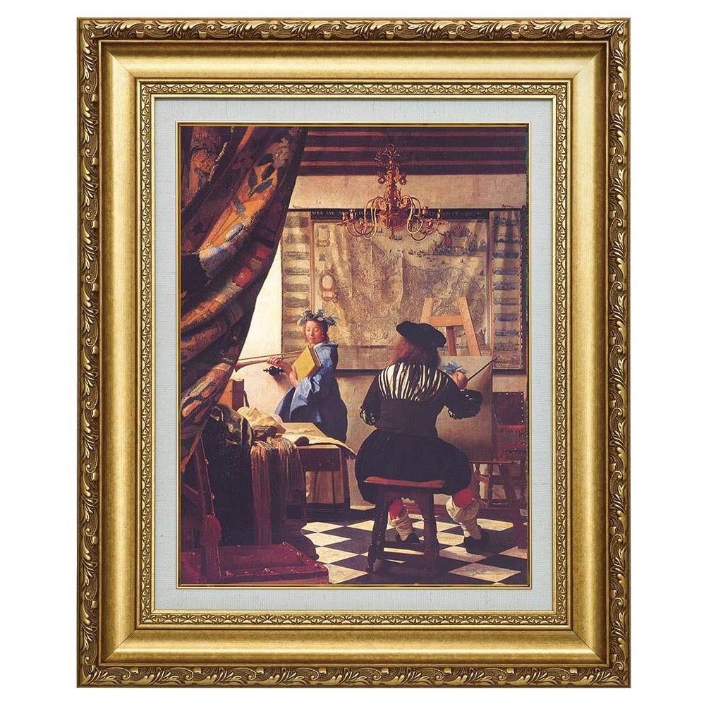 フェルメール 『画家のアトリエ』 額装 立体複製名画 【ポイント5
