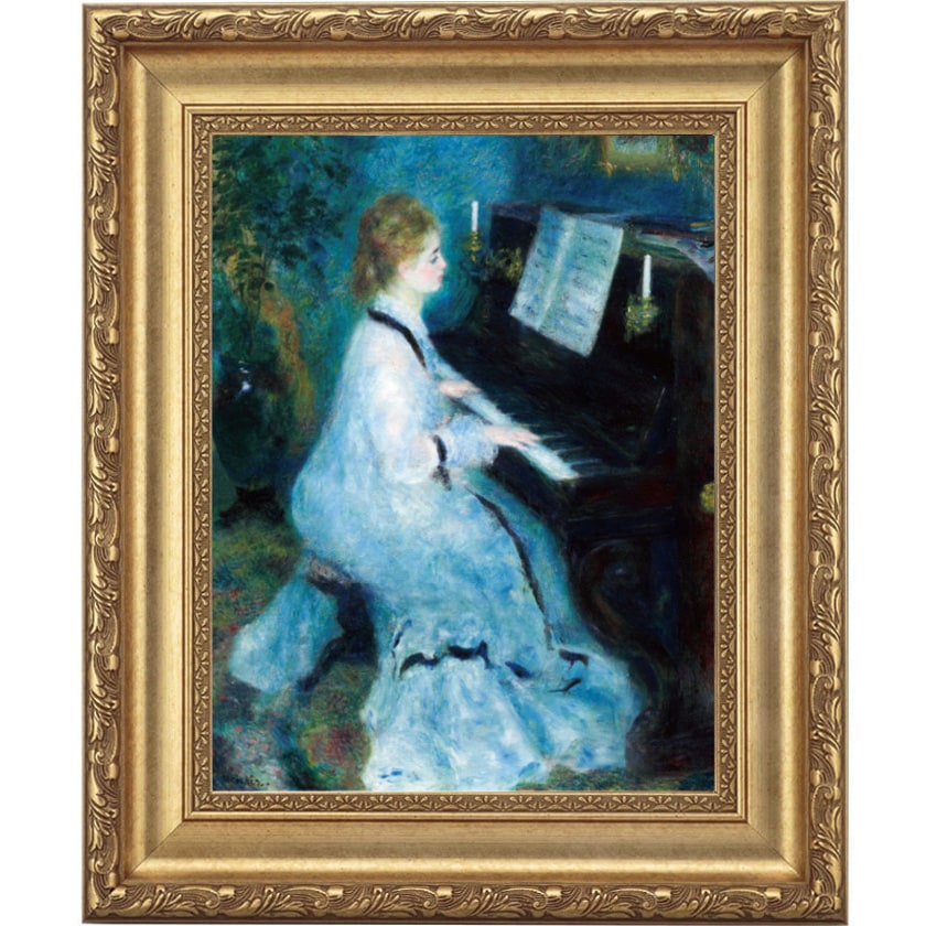 ルノワール パズル ピアノを弾く二人の少女 完成品 額縁付 美品 糊付け