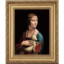 ダ・ヴィンチ「白貂を抱く貴婦人」6号立体複製名画【ポイント5％還元