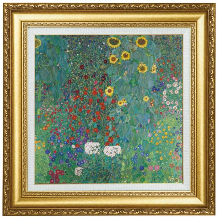 クリムト 「ヒマワリの咲く別荘の庭」 S6号スクエア 立体複製名画