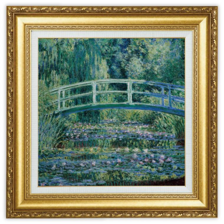 モネ 「睡蓮と日本橋」 S6号スクエア 立体複製名画 : アートの友社