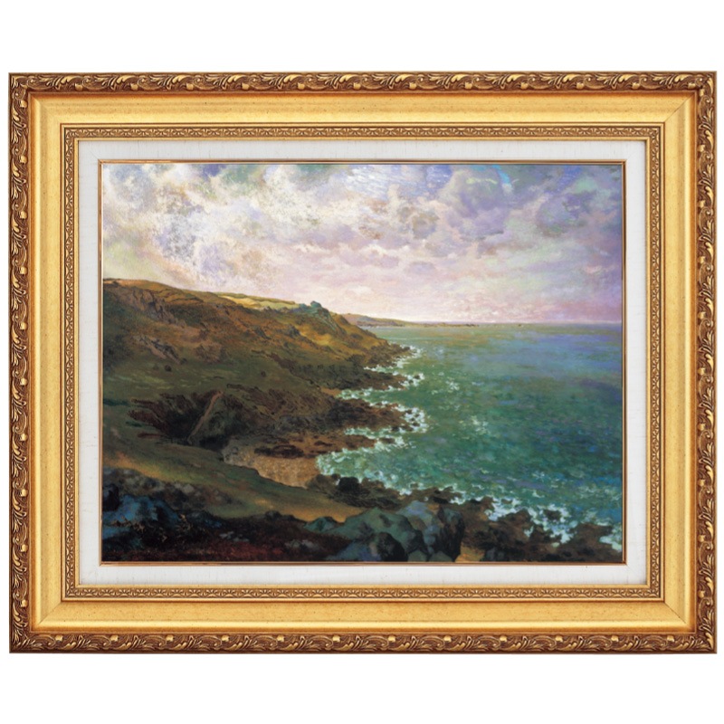 ミレー グレヴィルの断崖10号 立体複製名画 絵画 額付き インテリア