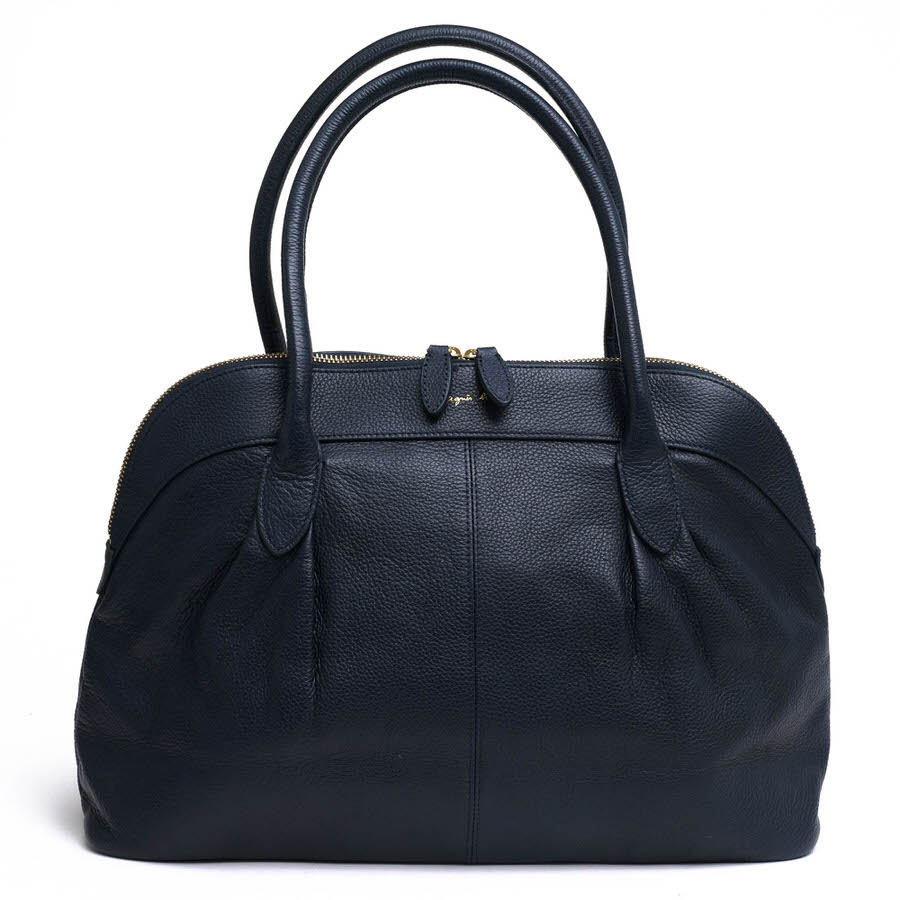 agnes b. / アニエスベー ラウンド型 牛革 シボ革 シュリンクレザー