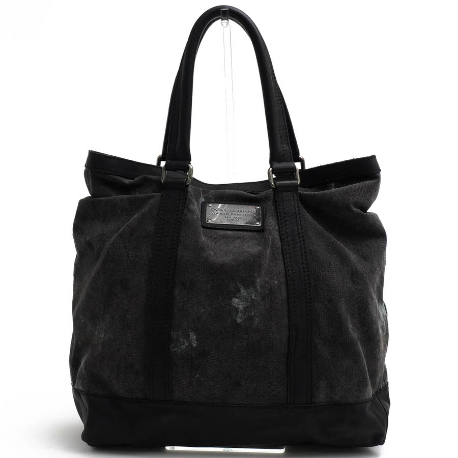 DOLCE＆GABBANA / ドルガバ ブランドロゴプレート 牛革 デニム