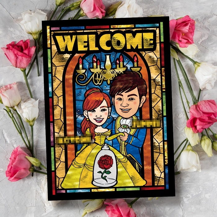 似顔絵ステンドグラス