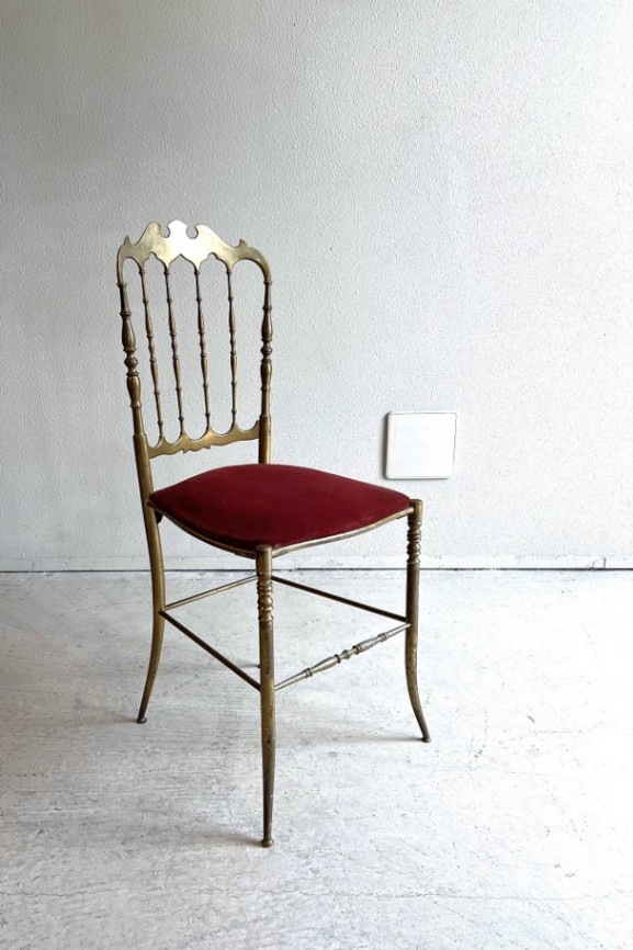 イタリア ヴィンテージ Chiavari キアヴァリ真鍮チェア 1960年代 6623