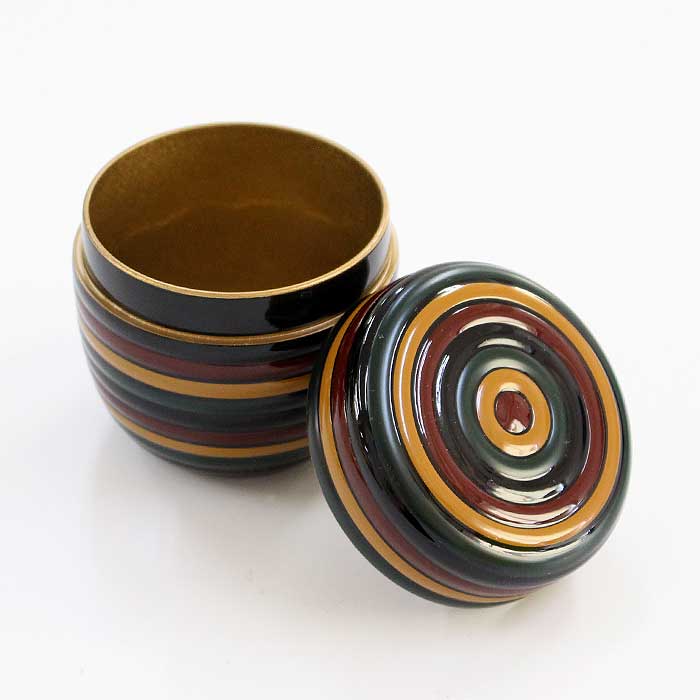 茶道具 棗 東雲 中棗 独楽塗 ( 内梨子地 ) 木箱付