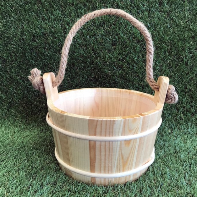 サウナバケツ 木製 AP-005W2 | サウナ用品 | | ホンマ製作所オンライン