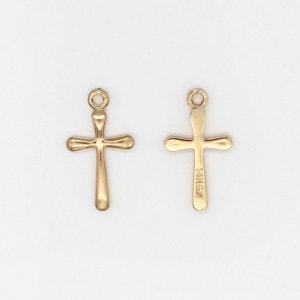 01K0093GFT 14KGF製トップ クロス チャーム19.5×11.5×2.0mm,Cカン外径