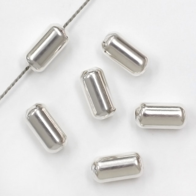 318CL5SVB SV925製ビーズ 筒型プレーン 10.0×5.0mm 穴径2.5mm 5ヶ - 卸