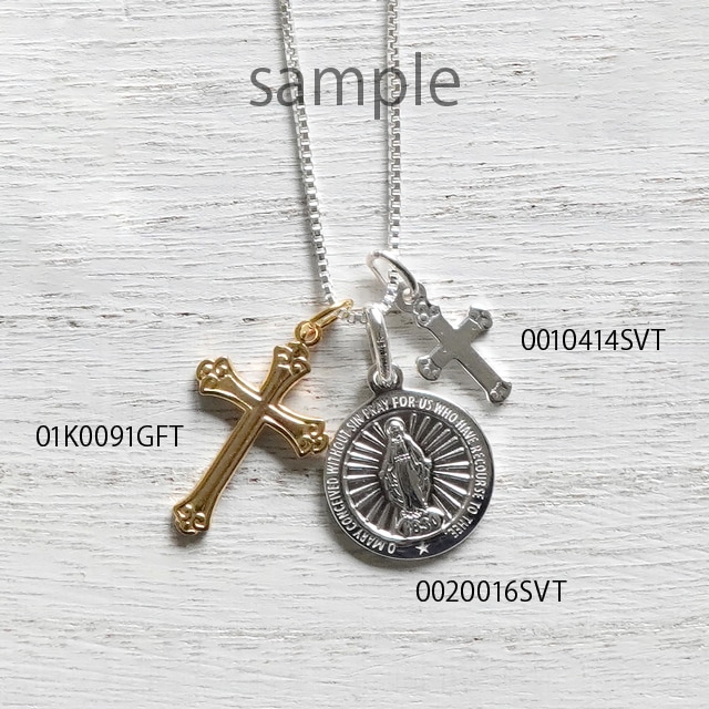 01K0091GFT 14KGF製トップ クロス チャーム19.5×12.0×1.3mm,Cカン外径