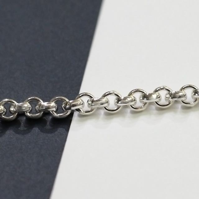 RL10010CM SV925製甲丸チェーン 線径1.00mm太さ3.1mm長尺切売 10cm