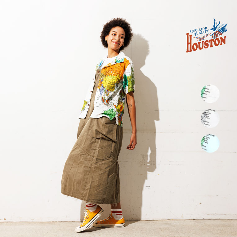 HOUSTON woman / ヒューストン ウーマン 24HL053 ALOHA SHIRT (MAP