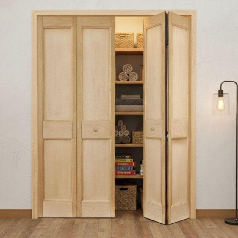 ジェルドウェン】 ホワイトオーク木製折戸 巾1205mm ノックダウン加工