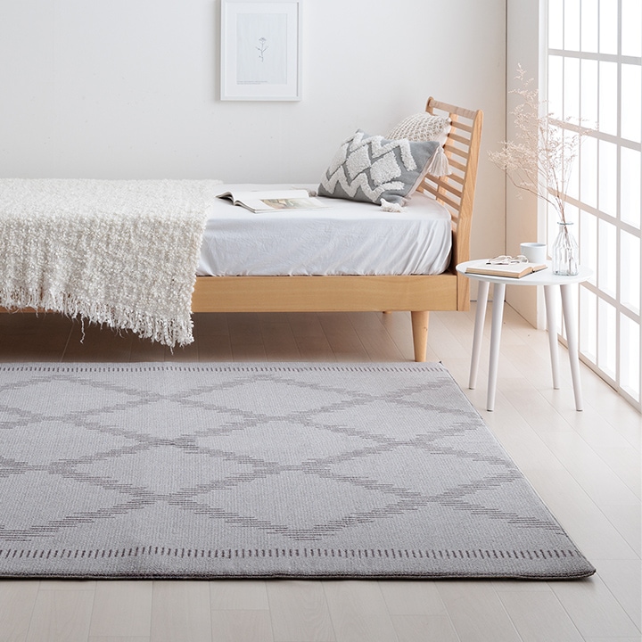 ラグ ミエル 撥水 ベニワレン風 モロッカン 格子柄｜イケヒコ公式通販