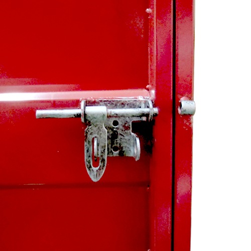 コンテナドア 外開き 右吊元 内カギ付き 枠付き 赤 レッド | 品番