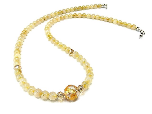 ミルキーゴールドルチルクォーツ開運昇竜手彫り金箔水晶天然石ワイヤー