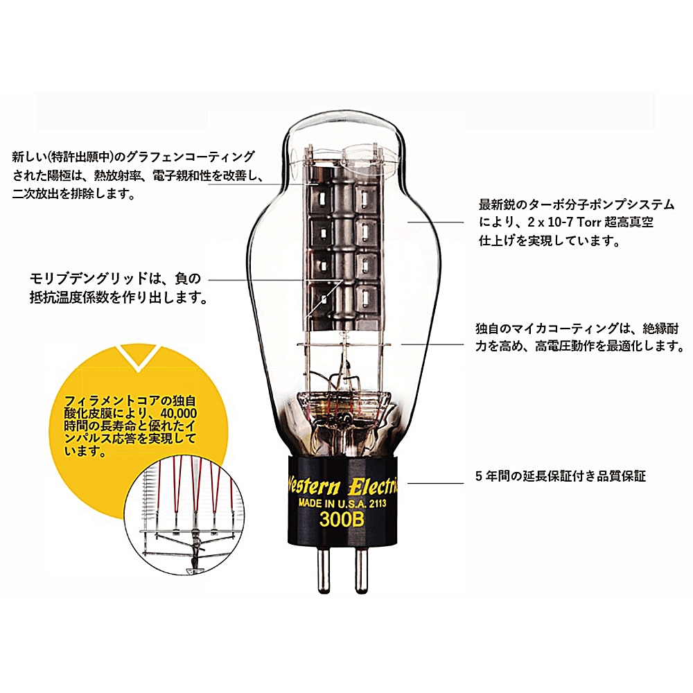 Western Electric - WE300B-MP-BOX（2本・マッチドペア真空管・木
