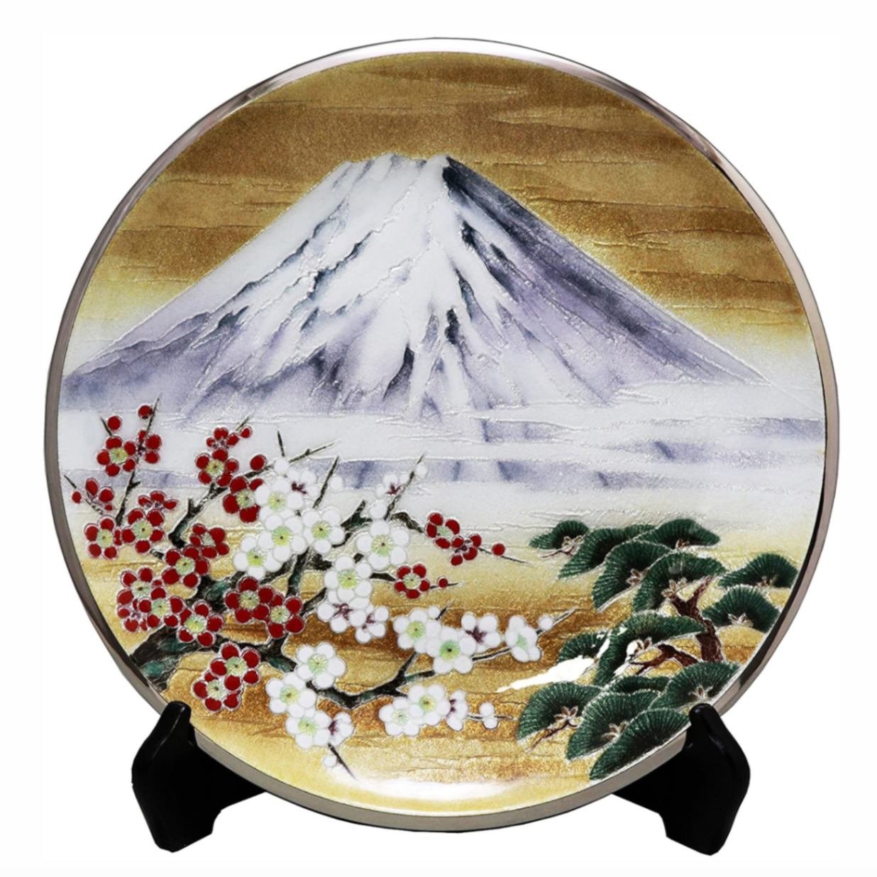 七宝焼き 飾皿 12丸雄大富士 | 飾皿 丸形 | 伝統工芸品・和風記念品