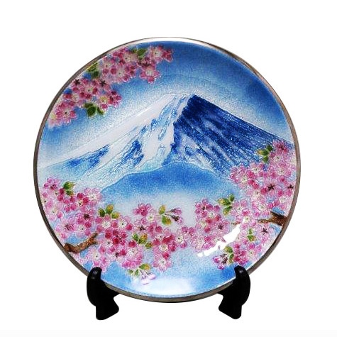 七宝焼き 飾皿 8丸 富士桜 | 飾皿 丸形 | 伝統工芸品・和風記念品 通販