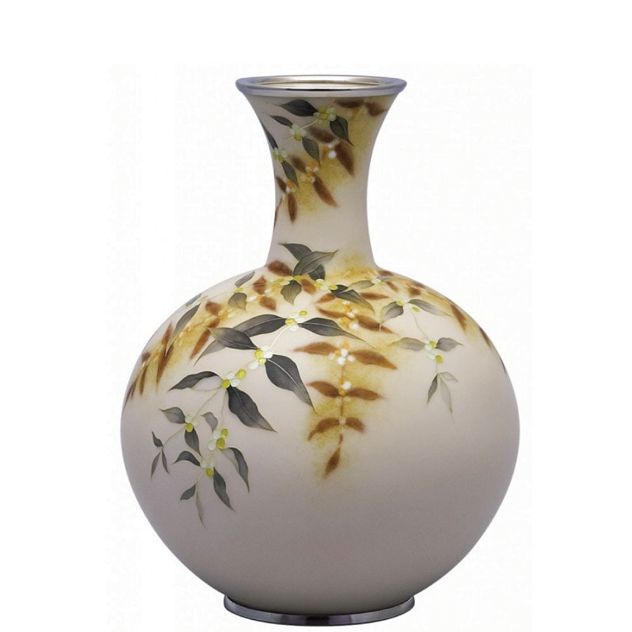 七宝焼き 花瓶（田村丈雅 作） 80号 玉型首長 (H24) 紫式部 | 花瓶